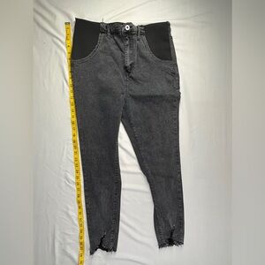 SHEIN Washed Black High Rise Skinny Jeans with Elastic Side Panels